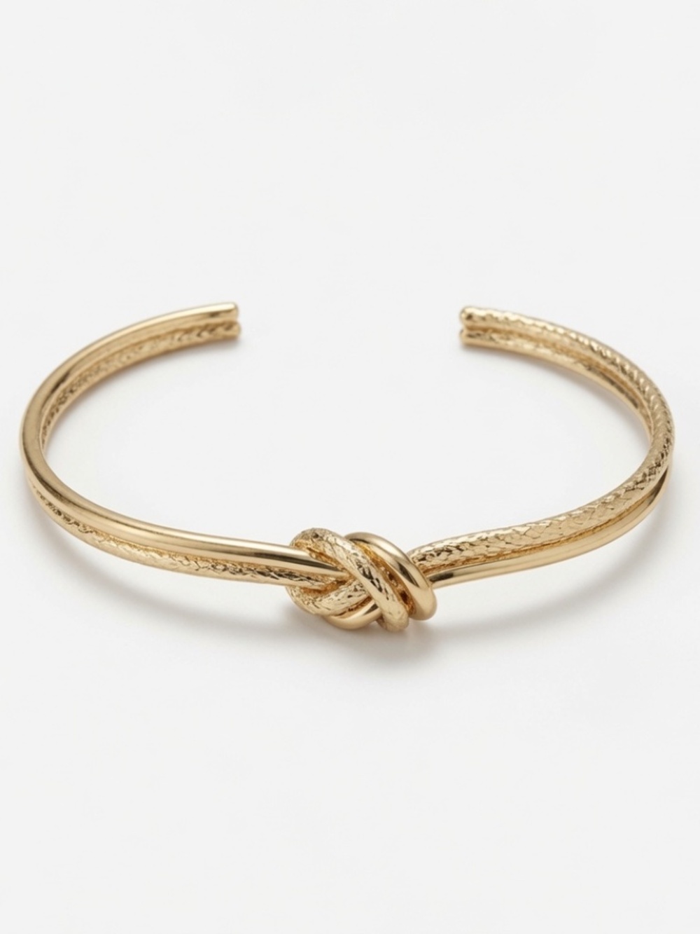 Gold-Tone Textured Knot Cuff Bracelet